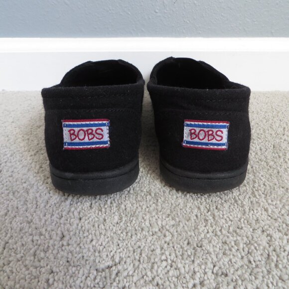 Bobs From Skechers Womens Flat Shoes Size 9 Memory Foam Wool Slip-On Black 34145 - Picture 4 of 10
